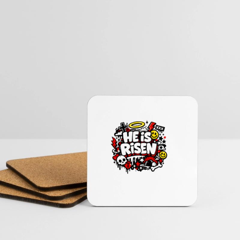Il est Risen Graffiti Easter Dessous de verre (lot de 4)