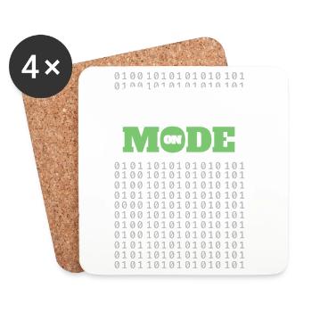 Code Mode On - Programming Software Engineer Coder - Coasters (set of 4) - white - Front