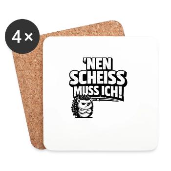 Nen Scheiss Muss Ich Igel - Untersetzer (4er-Set) - Weiß - Vorne