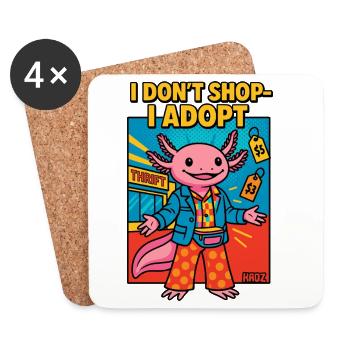 Ich kaufe nicht ein, ich adoptiere Alien - Untersetzer (4er-Set) - Weiß - Vorne