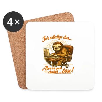 Ich mach das aber ich gucke dabei böse sloth - Untersetzer (4er-Set) - Weiß - Vorne