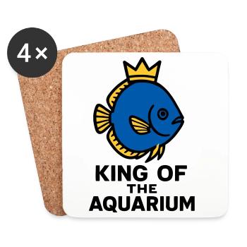 Der König des Aquariums gekrönten Diskusfisch - Untersetzer (4er-Set) - Weiß - Vorne