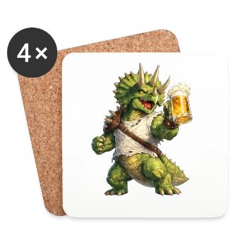 Triceratops - Coasters (set of 4) - white - Front
