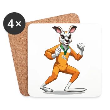 Salopette orange Kangaroo Battle Step - Dessous de verre (lot de 4) - blanc - Devant