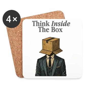 Think Inside The Box Büro Humor - Untersetzer (4er-Set) - Weiß - Vorne