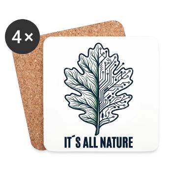 Everything is nature - Coasters (set of 4) - white - Front