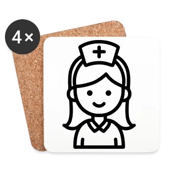 Krankenschwester - Untersetzer (4er-Set) - Weiß - Vorne