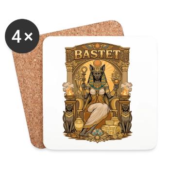 Thron von BASTET - Untersetzer (4er-Set) - Weiß - Vorne