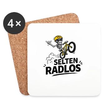 Selten Rad los - Skelettbike - Untersetzer (4er-Set) - Weiß - Vorne