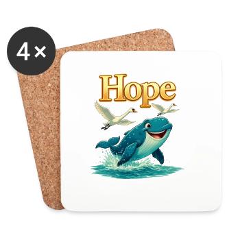 Hoffnung am Meer Wal - Untersetzer (4er-Set) - Weiß - Vorne