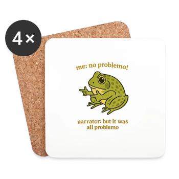 Frog Sayings Problemo Remix - Coasters (set of 4) - white - Front