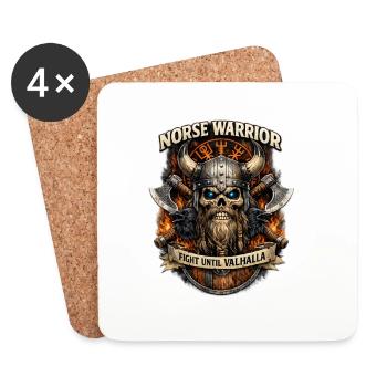 Norse warrior to Valhalla - Coasters (set of 4) - white - Front