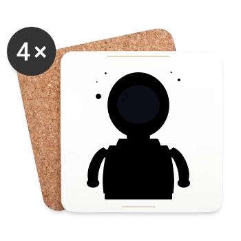 Minimalist Black Moon - Coasters (set of 4) - white - Front