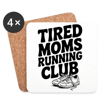 Tired Moms Running Club - Untersetzer (4er-Set) - Weiß - Vorne