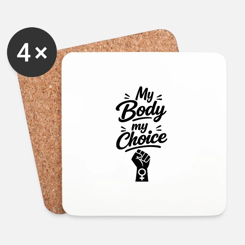 My Body my Choice - Untersetzer (4er-Set) - Weiß
