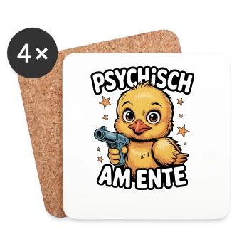 Psychisch am Ente Statement - Untersetzer (4er-Set) - Weiß - Vorne