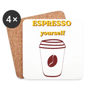 Espresso Yourself Kaffee Illustration - Untersetzer (4er-Set) - Weiß - Vorne
