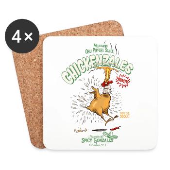 Chickenzales Chili Epic Sauce - Untersetzer (4er-Set) - Weiß - Vorne