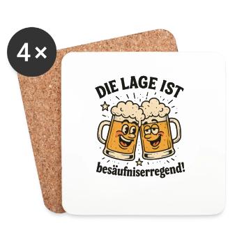 Die Lage ist besäufniserregend Karneval Fasching - Untersetzer (4er-Set) - Weiß - Vorne