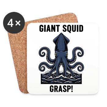 Calmar Géant Mer Abyss Grasp Giant Squid - Dessous de verre (lot de 4) - blanc - Devant