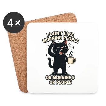 I have to give a shit to cat lovers sarcastically - Coasters (set of 4) - white - Front