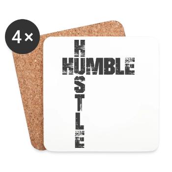 Bescheidener Hustle Unternehmer Geschäftsmann Businesswo - Untersetzer (4er-Set) - Weiß - Vorne