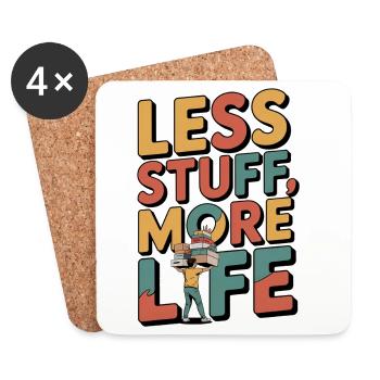 Less Stuff, More Life - Coasters (set of 4) - white - Front