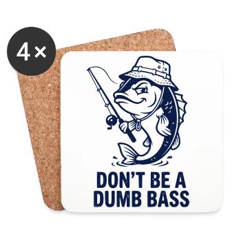 Pêche Pêcheur Pêcheur Bar - Dessous de verre (lot de 4) - blanc - Devant