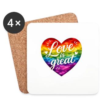 Love is great! - Coasters (set of 4) - white - Front