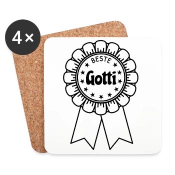 Beste Gotti - Untersetzer (4er-Set) - Weiß - Vorne