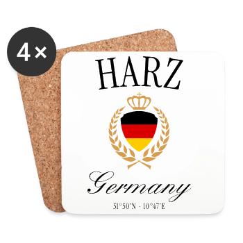 Harz Coat of Arms Crown – Brocken Travel Souvenir - Coasters (set of 4) - white - Front