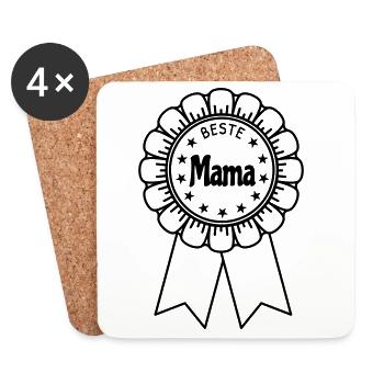 Beste Mama - Untersetzer (4er-Set) - Weiß - Vorne