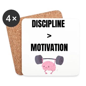 Discipline over motivation - Coasters (set of 4) - white - Front