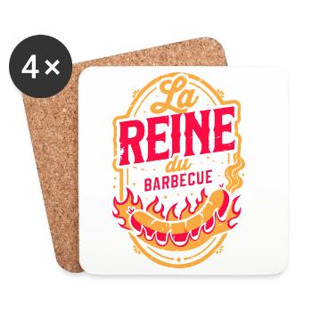 La Reine du Barbecue - Dessous de verre (lot de 4) - blanc - Devant