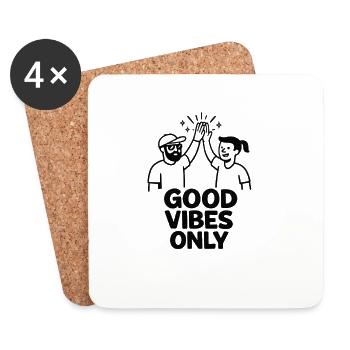 Gute Vibes Only – Freundschaft - Coasters (set of 4) - white - Front