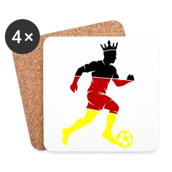 Fussballer Deutschland - Untersetzer (4er-Set) - Weiß - Vorne