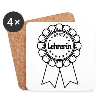 Beste Lehrerin - Untersetzer (4er-Set) - Weiß - Vorne