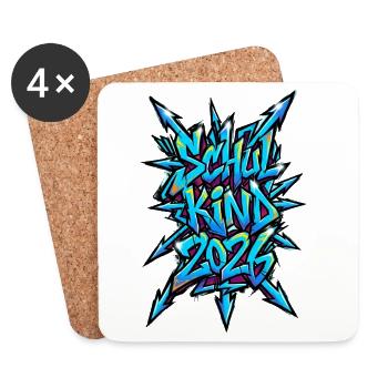 Schoolchild 2026 Graffiti 1st Grade - Coasters (set of 4) - white - Front