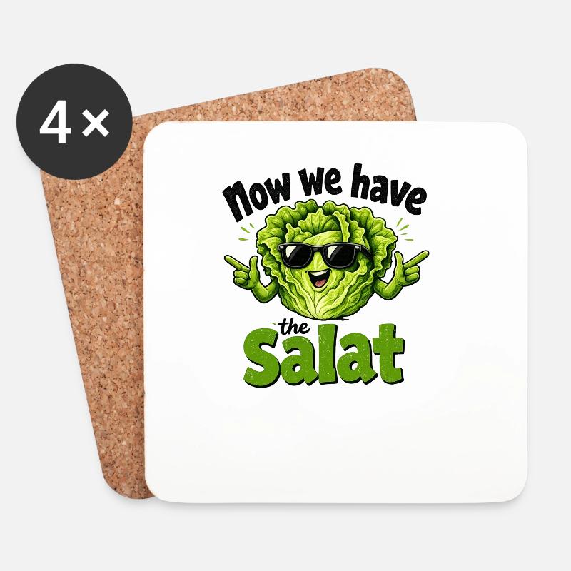 now_we_have_the_salat - Dessous de verre (lot de 4) - blanc