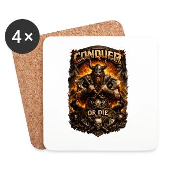 Conquérir ou mourir – Légende du guerrier viking - Dessous de verre (lot de 4) - blanc - Devant