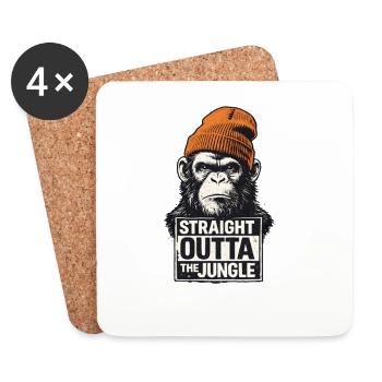 Tout droit sorti du singe de la jungle - Dessous de verre (lot de 4) - blanc - Devant