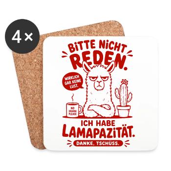 Lamapazität Lustiges Lama Design - Untersetzer (4er-Set) - Weiß - Vorne