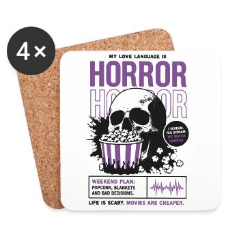 Horror Love Language Movie Design - Untersetzer (4er-Set) - Weiß - Vorne