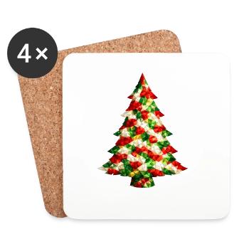 Weihnachtsbaumkristall . 2  - Untersetzer (4er-Set) - Weiß - Vorne