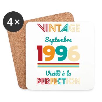 Anniversaire 30 ans - Vintage - Septembre 1996 - Dessous de verre (lot de 4) - blanc - Devant