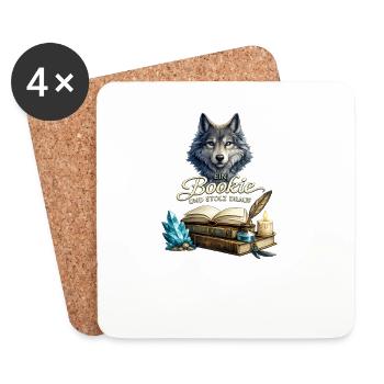 Bücherwolf: Stolz aufs Lesen - Untersetzer (4er-Set) - Weiß - Vorne