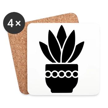 Succulent Houseplant Plant Mom Botany - Coasters (set of 4) - white - Front