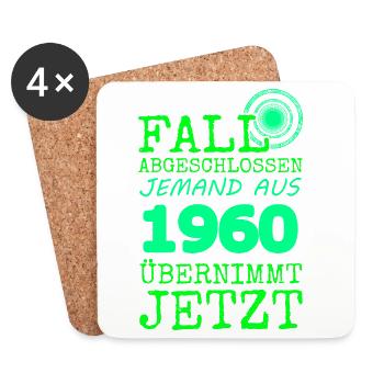 abgeschlossen 1960 - Untersetzer (4er-Set) - Weiß - Vorne