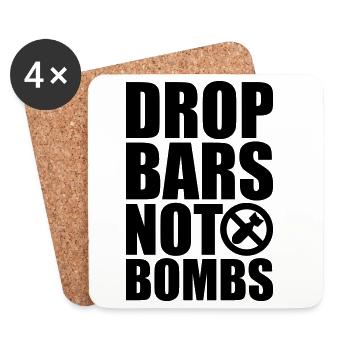 Drop Bars not Bombs! - Coasters (set of 4) - white - Front
