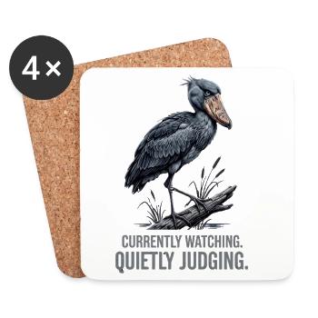 Shoebill Stork Guardian Illustration - Coasters (set of 4) - white - Front